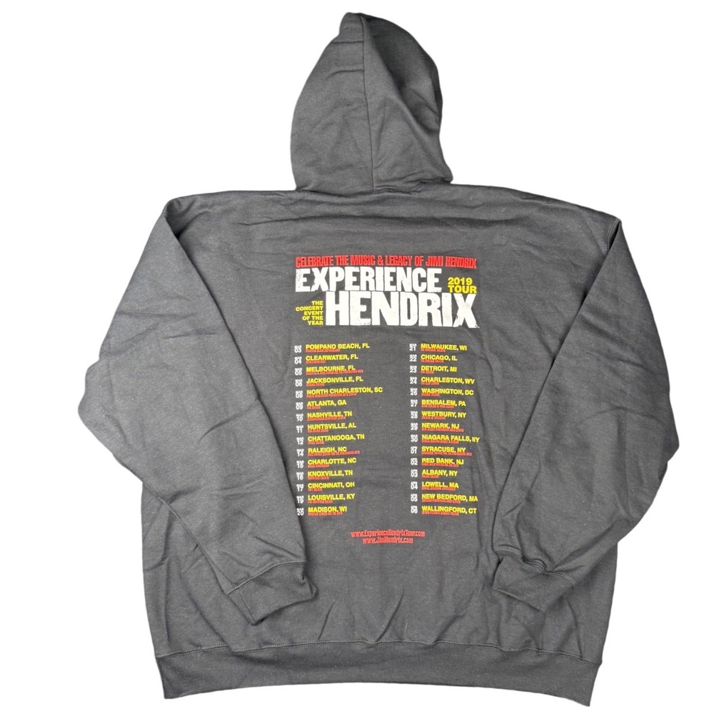 Experience Hendrix Jimi‎ Hendrix 2019 Tour Hoodie Gildan Heavy Blend 2XL - Picture 3 of 6